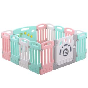 Baby Playpen with Gate and Activity Panel